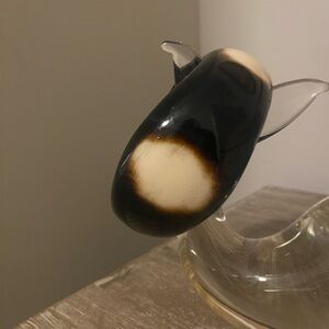 Acrylic Bone Look Black and Cream Bangle